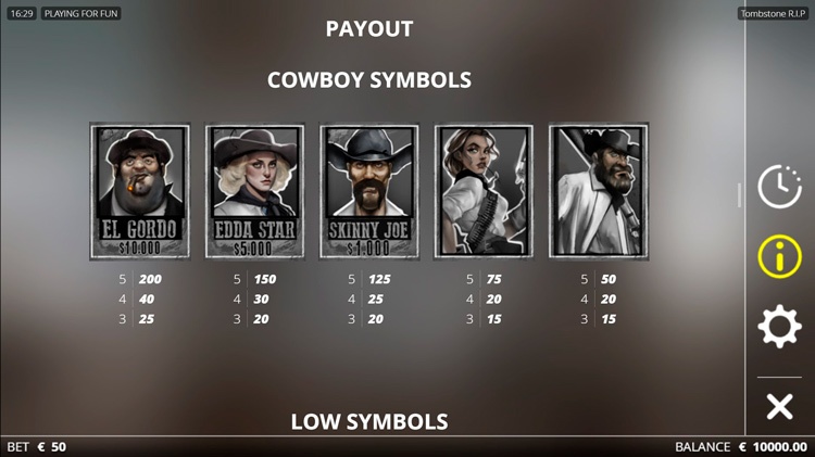 Бонусные символы Tombstone R.I.P