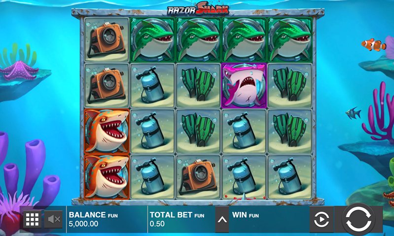 Геймплей слота Razor Shark