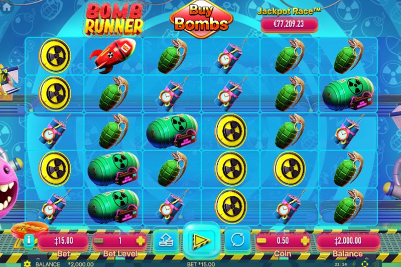 Дизайн слота Bomb Runner