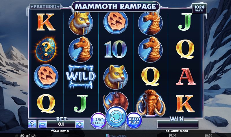 Дизайн слота Mammoth Rampage