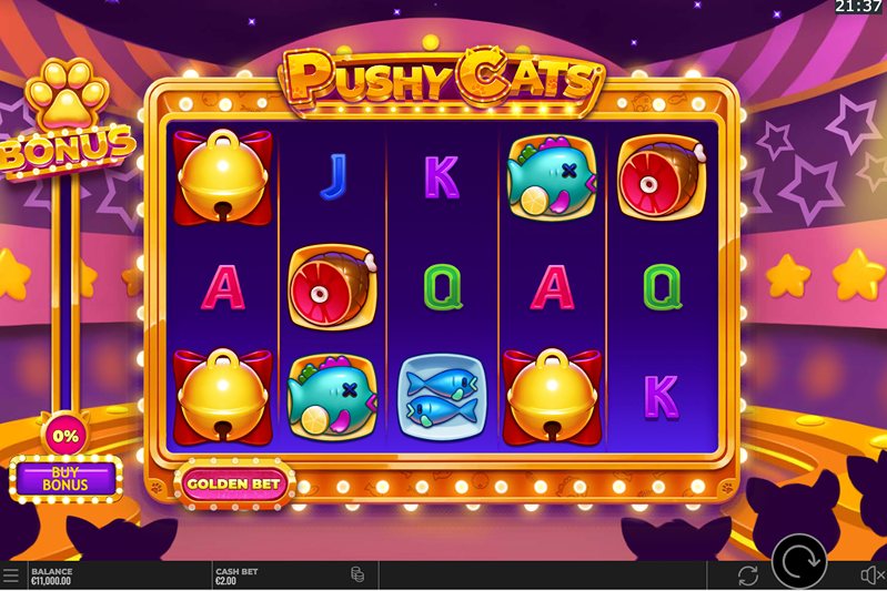Дизайн слота Pushy Cats