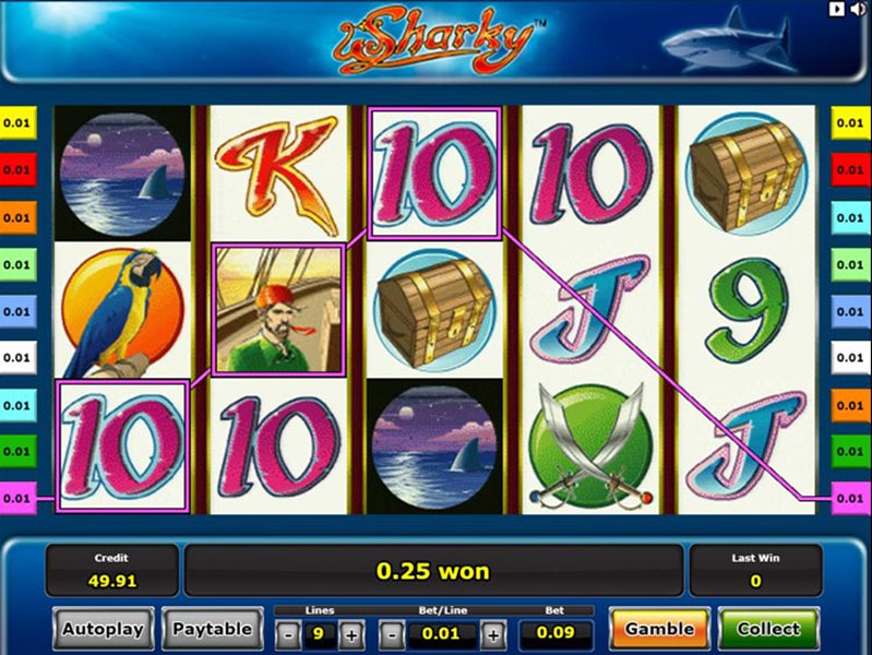 Дизайн слота Sharky
