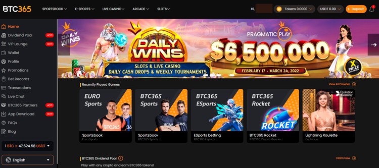 Сайт казино BTC365