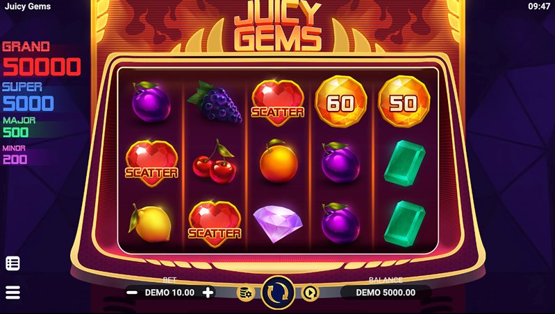 Дизайн слота Juicy Gems