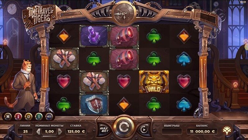 Дизайн слота Time Travel Tigers