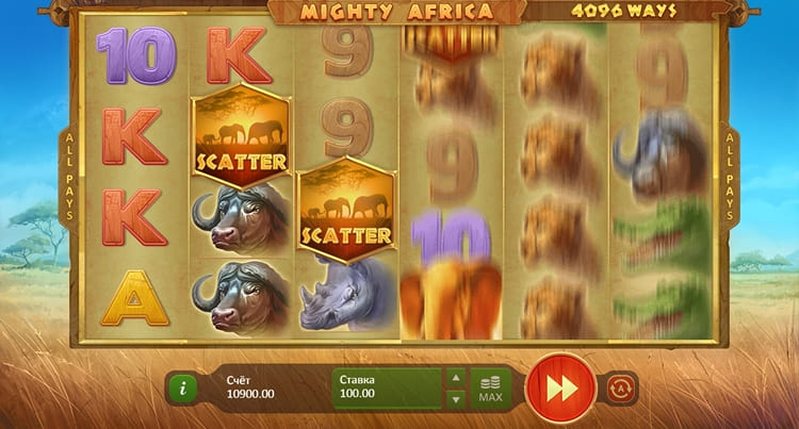 Геймплей слота Mighty Africa